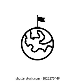 World and flag icon in eps 8
