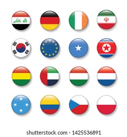 World Flag icon set in Circle , vector Design Elemant illustration