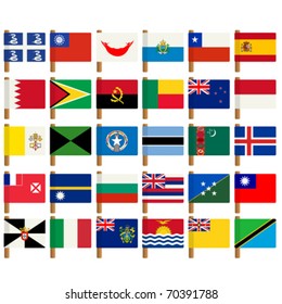 World flag icons set over white background no 6