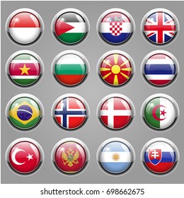 world flag icons. Vector illustration