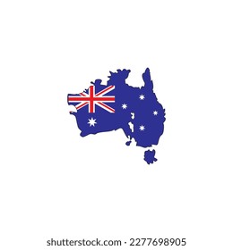 world flag map Australia icon symbol sign vector