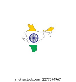 world flag map India icon symbol sign vector