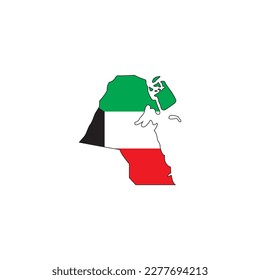 world flag map Kuwait icon symbol sign vector
