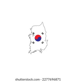 world flag map South Korea icon symbol sign vector