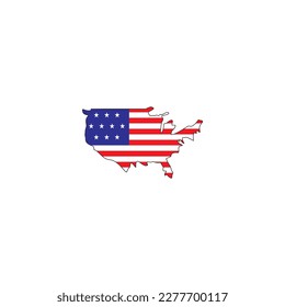 world flag map United States icon symbol sign vector