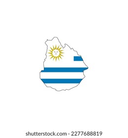 world flag map Uruguay  icon symbol sign vector