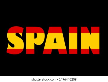 World Flag on letter Spain flat design style vector illustration