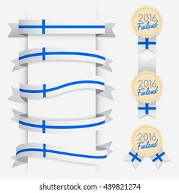 World Flag Ribbon : Vector Illustration