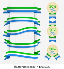 World Flag Ribbon : Vector Illustration