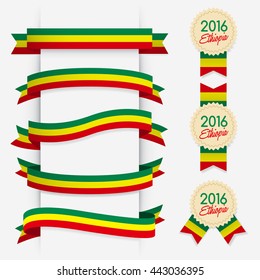 World Flag Ribbon : Vector Illustration