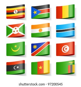 World flags. Africa. Vector.