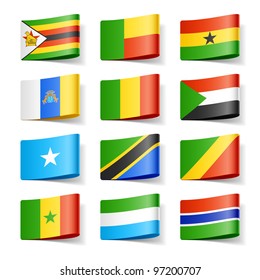 World flags. Africa. Vector.