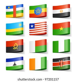 World flags. Africa. Vector.