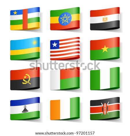 World flags. Africa. Vector.