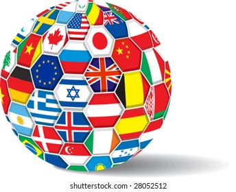 World flags. All elements and textures are individual objects. Vector illustration scale to any size.