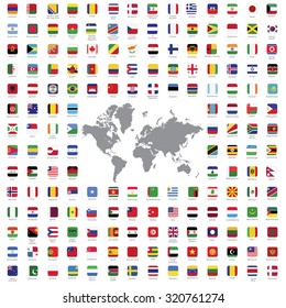 World flags all vector color official isolated