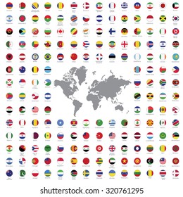 World flags all vector color official isolated