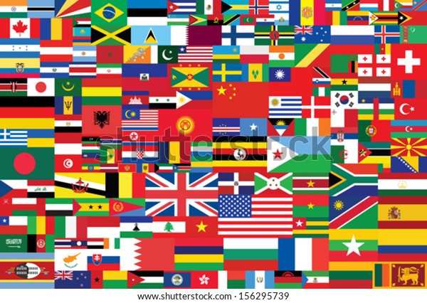 World Flags Background Stock Vector (Royalty Free) 156295739