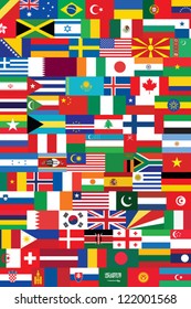 world flags background vector illustration