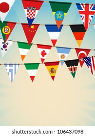 world flags bunting background