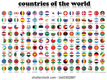 World flags in a circle. Round icon for social networks. Ideal for bloggers. Vector