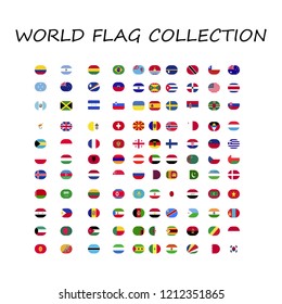 world flags collection shape of round