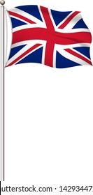World flags. Country national flag post transparent background. UK United Kingdom, Great Britain. Vector illustration.
