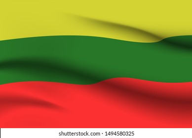 World flags. Country national flag background. Lithuania. Vector illustration.
