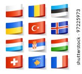 World flags. Europe. Vector.