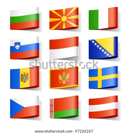 World flags. Europe. Vector.