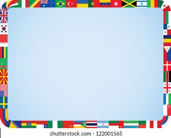 world flags frame with rounded corners vector illustration