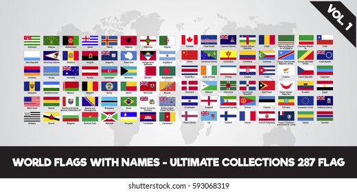 world flags with name. ultimate collection volume 1 eps.10