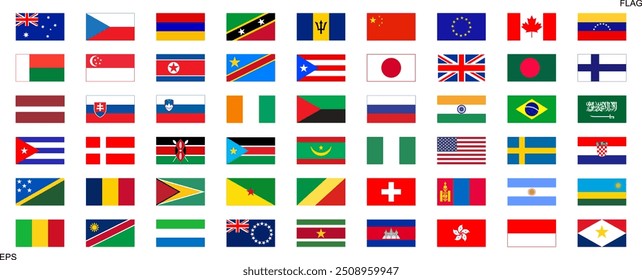 World flags. National flags set. Flags of countries