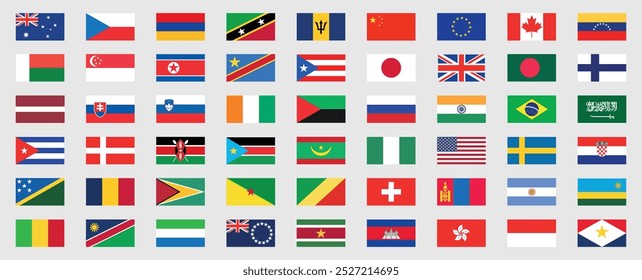 World flags. National flags set. Flags of countries