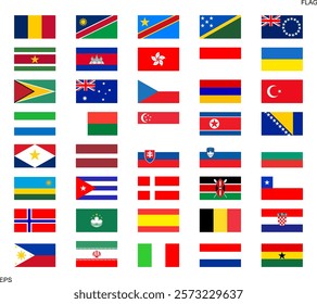 World flags. National flags set. Flags of countries