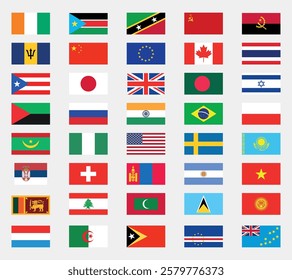 World flags. National flags set. Flags of countries