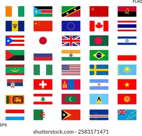 World flags. National flags set. Flags of countries