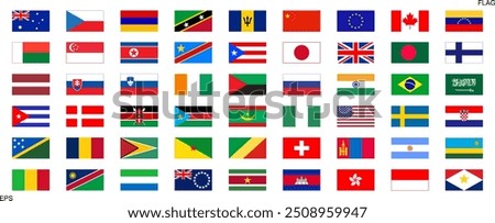 World flags. National flags set. Flags of countries