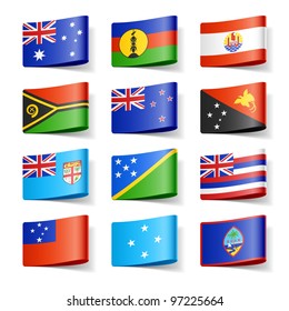 World flags. Oceania. Vector.