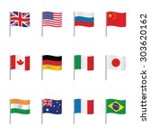World flags on white background, vector set.