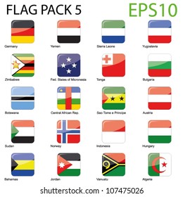 World Flags - Pack 5 Vector