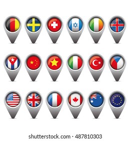 World flags pointer set