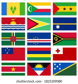 World Flags Set 15 Detailed Flags Stock Vector (Royalty Free ...