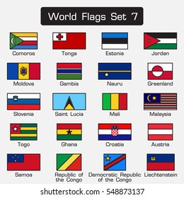 World Flags Set 5 Simple Style Stock Vector (Royalty Free) 547449751 ...