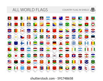 World Flags In Shields. Part 1.All flags are organized by layers with each flag on a single layer properly named.