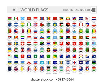 World Flags In Shields. Part 2. All flags are organized by layers with each flag on a single layer properly named.