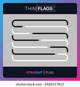 World Flags: Thin line stroke of Straight Flag, minimalist outline vector icon, simple pride LGBTQ+ flag symbol, line art design for web and graphic use.