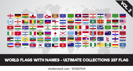 world flags. ultimate collection 287 flag in the world. volume 2. eps.10