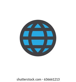World Flat Icon Symbol. Premium Quality Isolated Global Element In Trendy Style.