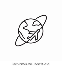 Vector de signo de icono de vuelo mundial